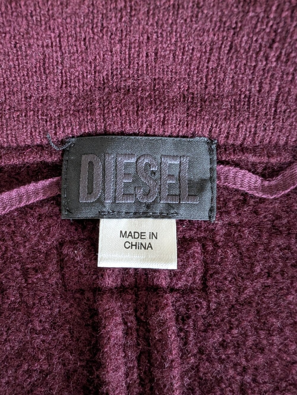 Diesel 100% Wool Dark Deep Red Cropped Double Breasted Jacket Small - Picture 11 of 16